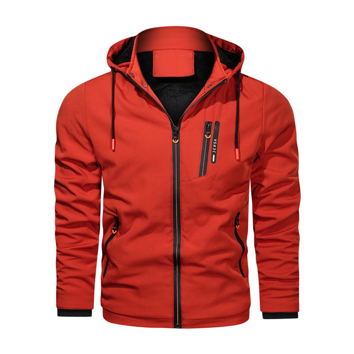Functional sports jacket for men with adjustable hood and breathable material Lune London