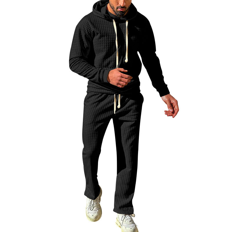 Men's Fleece Sports Set with Modern Structured Design and Practical Hood Lune London