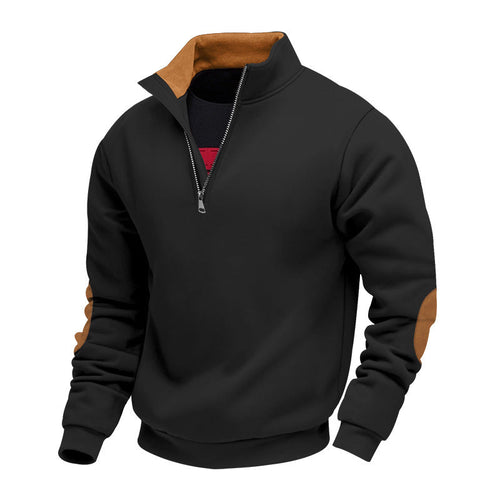 Men's Sweatshirt with High-Quality Stand-Up Collar and Elegant Accents Lune London
