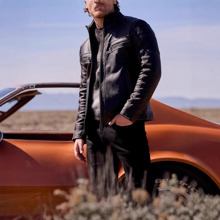 Stylish biker jacket for men with structured seams Lune London
