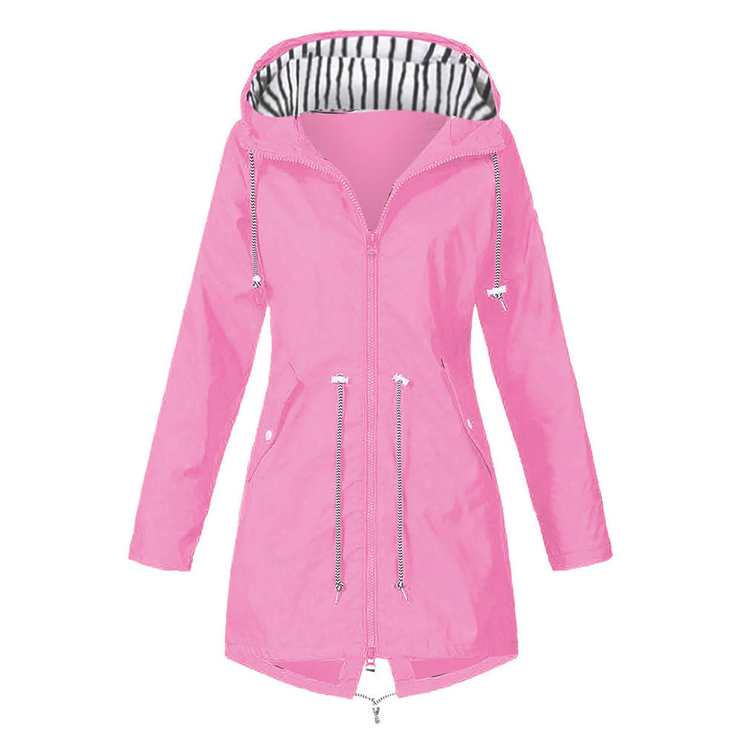 Water-resistant leisure jacket for women with adjustable hood collar and functional pockets Lune London