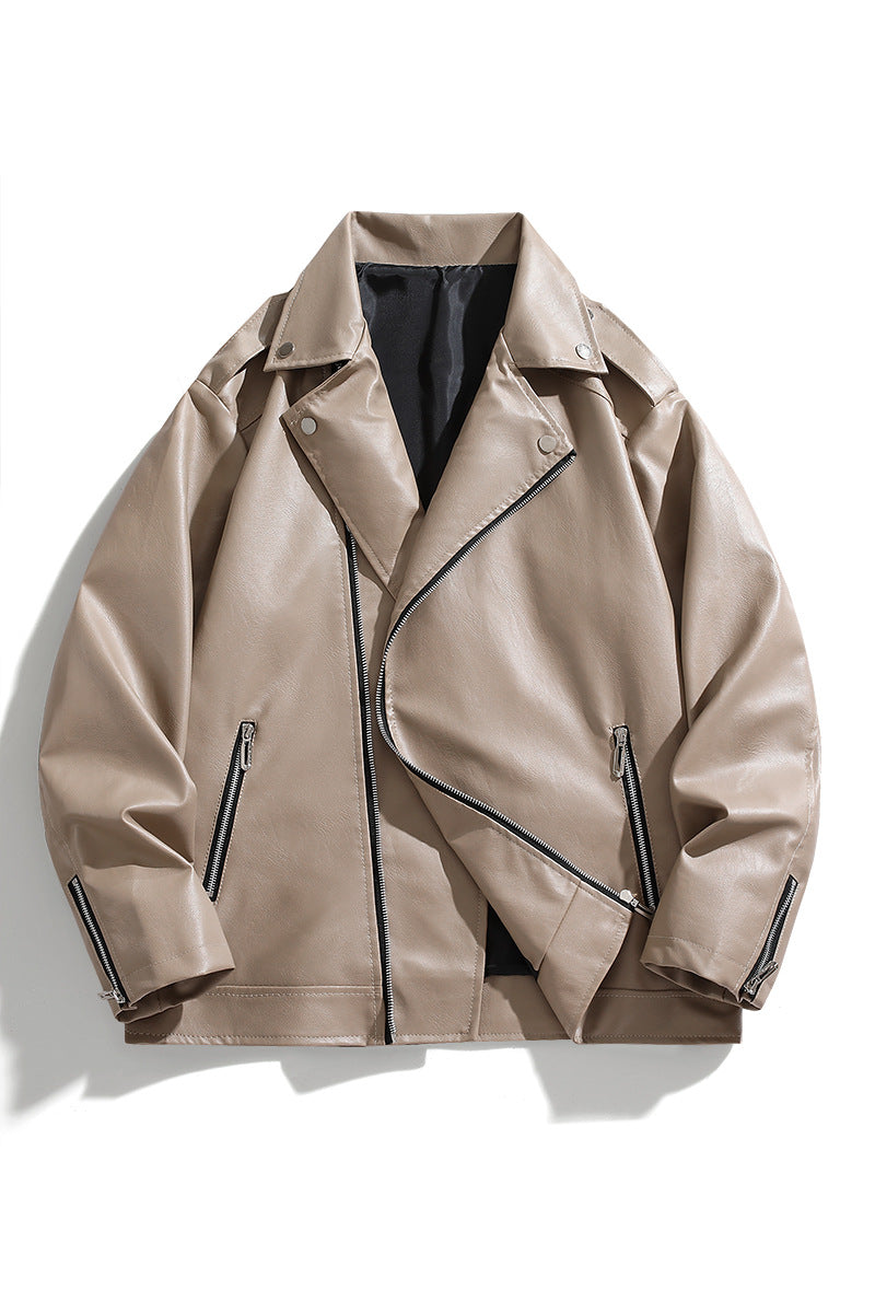 Stylish motorcycle jacket for men in faux leather Lune London