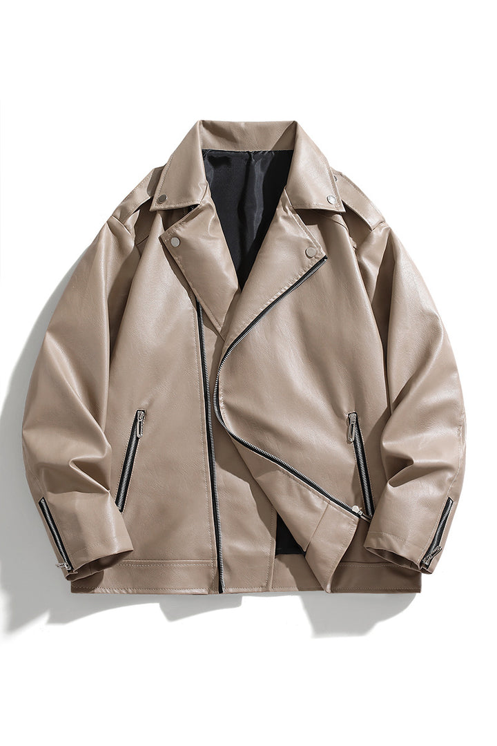 Stylish motorcycle jacket for men in faux leather Lune London