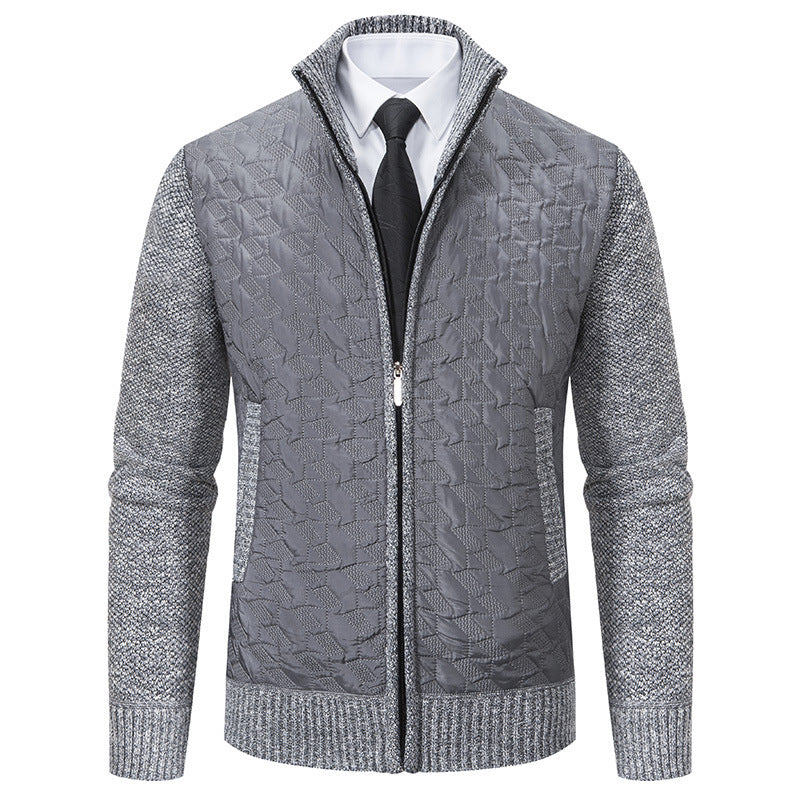 Elegant hybrid jacket for men with quilted design and refined knitted sleeves Lune London