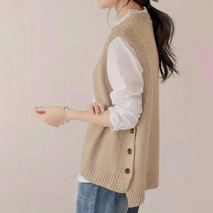 Knitted blouse for women with button details and modern cut Lune London