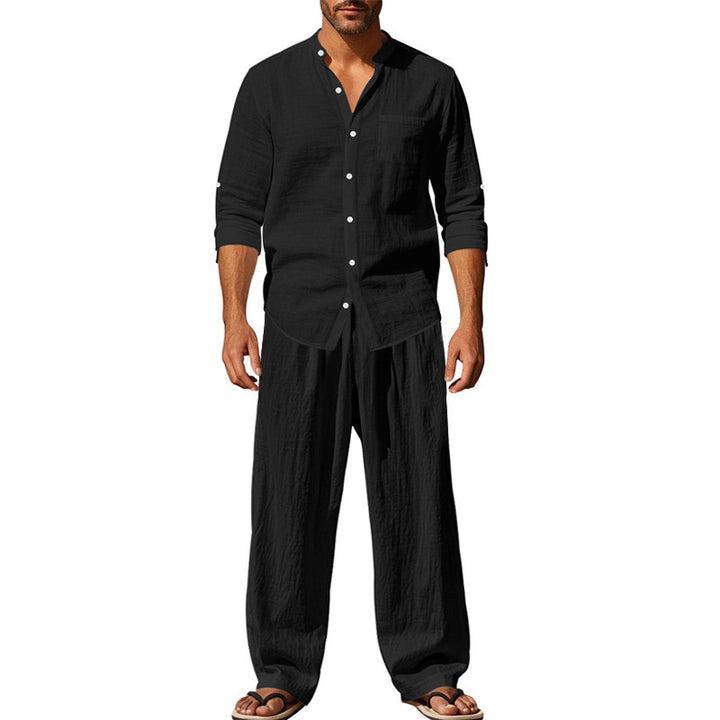 Linen leisure set for men with a modern cut and practical pockets Lune London