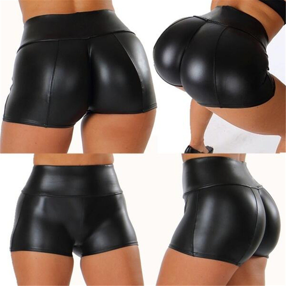 Shiny high-waisted sports shorts for women Lune London