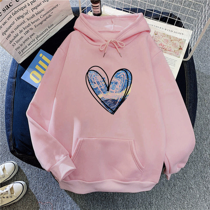 Women’s hoodie with artistic heart design Chic & Stil