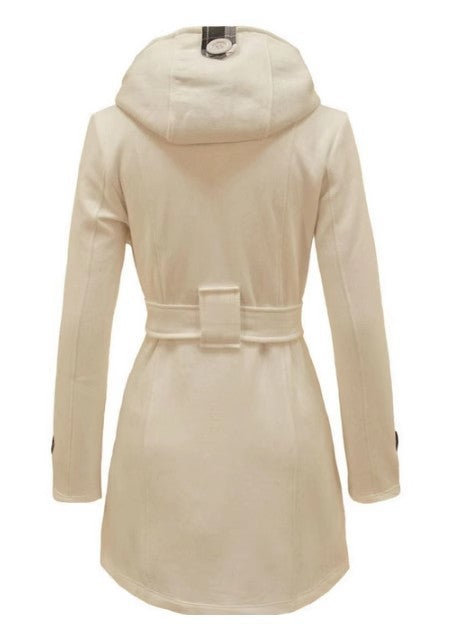 Manteau élégant pour dames avec capuche et motif à carreaux Chic & Stil