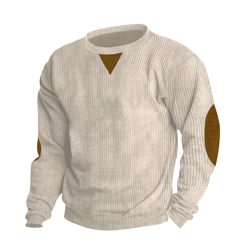 Comfortable knitted sweater for men with stylish patches on the elbows Lune London