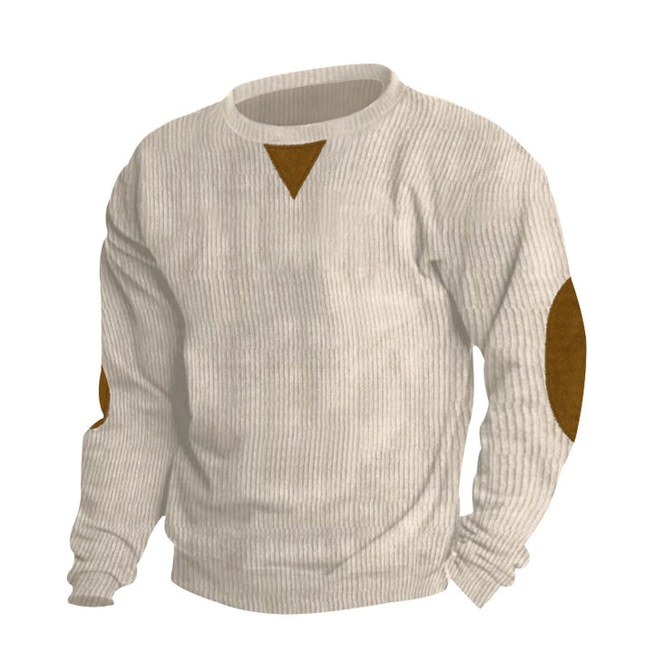 Comfortable knitted sweater for men with stylish patches on the elbows Lune London
