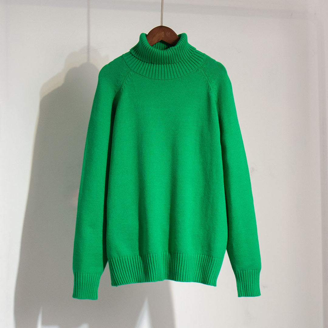 Fine knit sweater for women with high collar Lune London