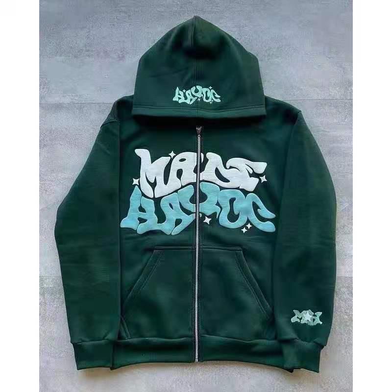 Women's hooded jacket with creative graphic design and high-quality zipper Chic & Stil