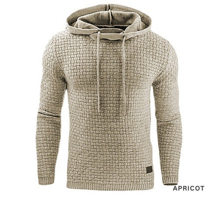 Knitted sweater for men with textured surface and integrated hood Lune London