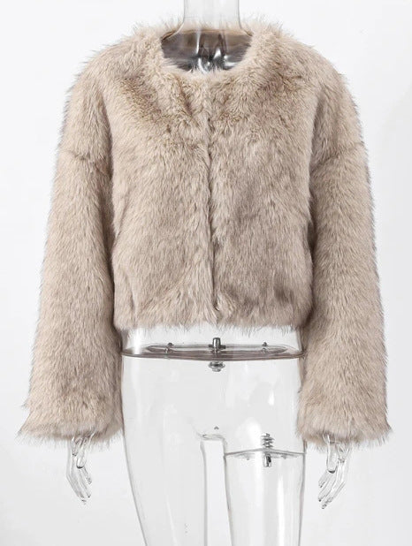 Ladies Chic and Cozy Faux Fur Jacket Lune London