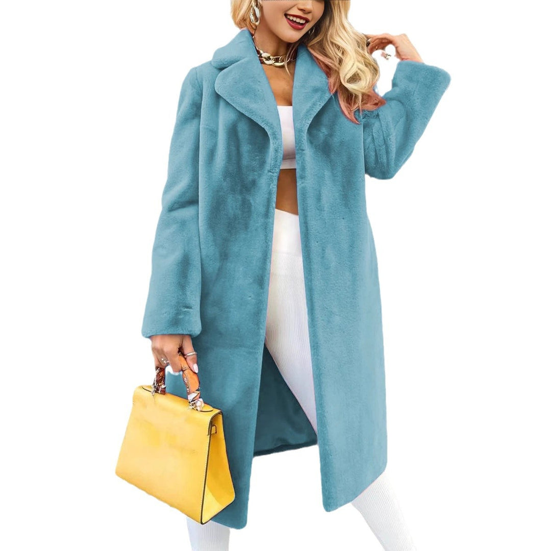 Fleece coat for women with a loose fit and large lapels Lune London