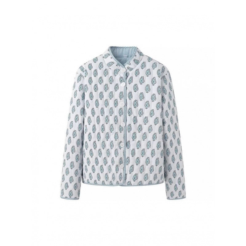 Reversible cotton jacket for women with elegant print Lune London