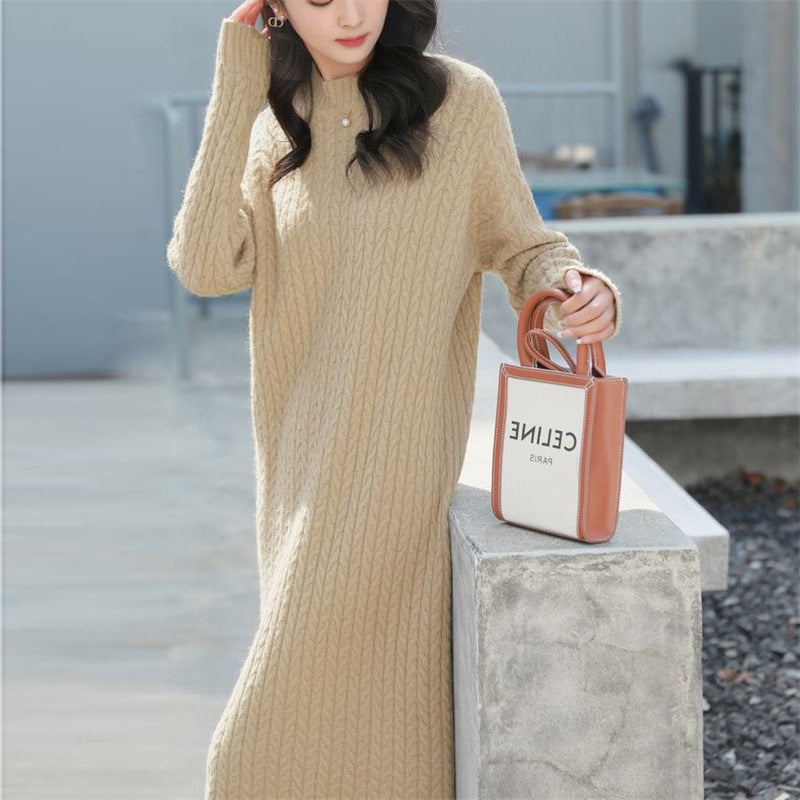 Robe en tricot pour femme au design décontracté avec motif structuré Chic & Stil
