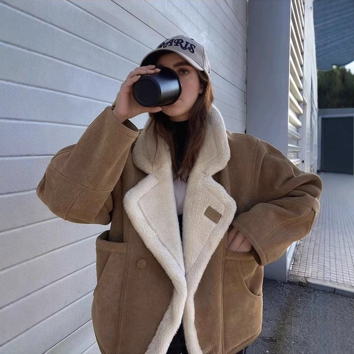 Ladies Oversized Winter Jacket in Plush Lune London