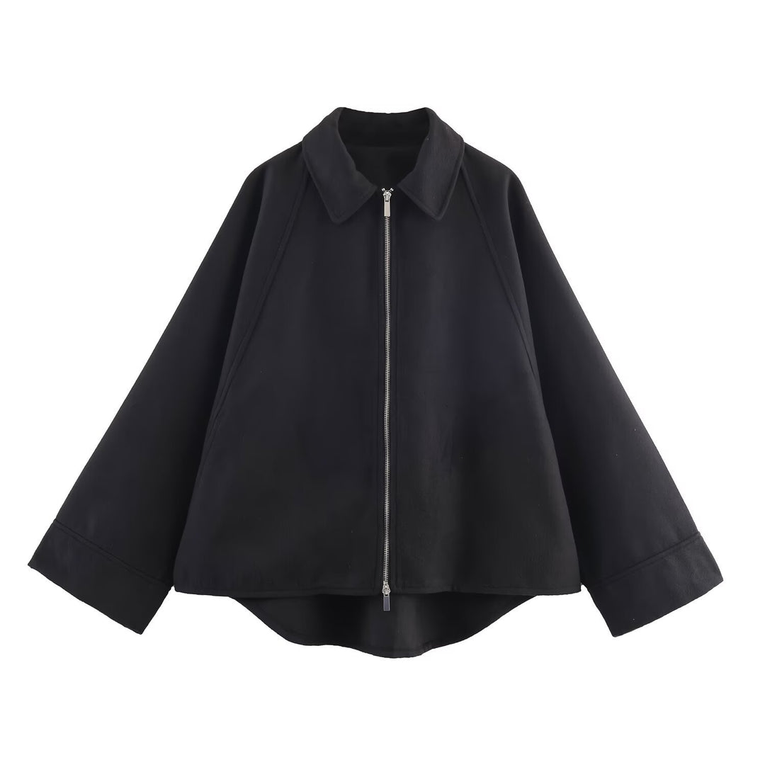 Minimalist transition jacket for women with high collar Lune London