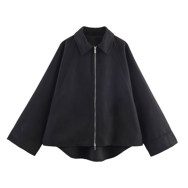 Minimalist transition jacket for women with high collar Lune London