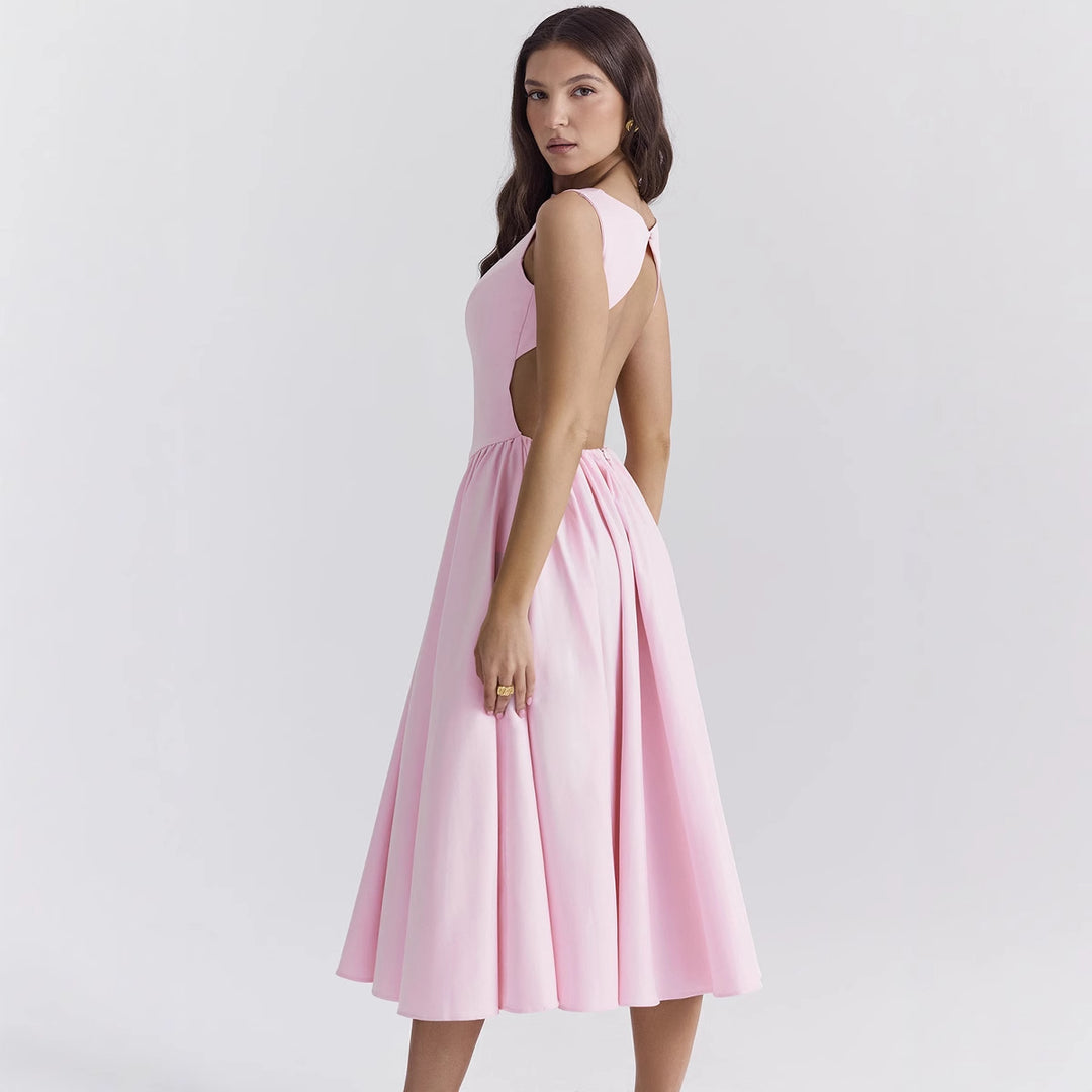 Elegant midi dress for women with original cut Chic & Stil