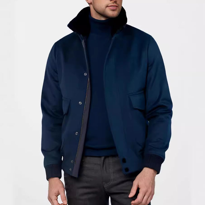 Elegant transitional jacket for men with a soft collar and practical side pockets Lune London