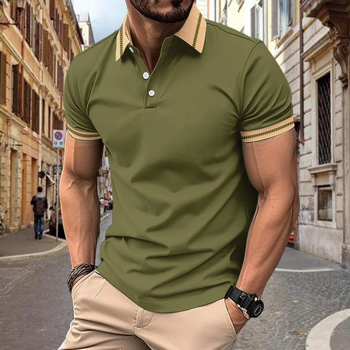 Stylish performance polo for men with contrasting collar Lune London