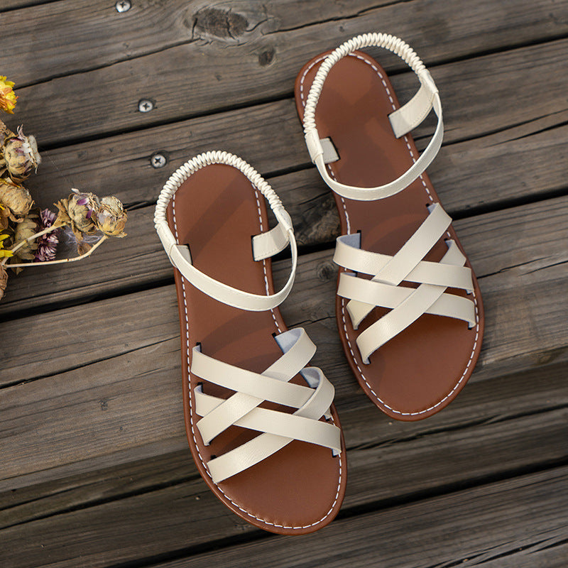 Strappy sandals for women with comfortable sole and elegant details Lune London