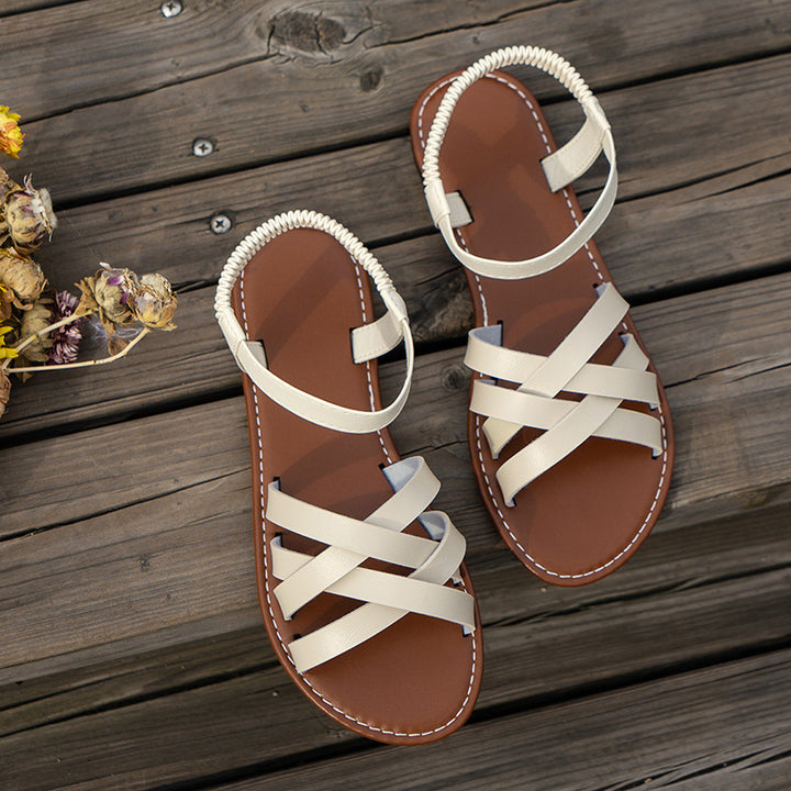 Strappy sandals for women with comfortable sole and elegant details Lune London