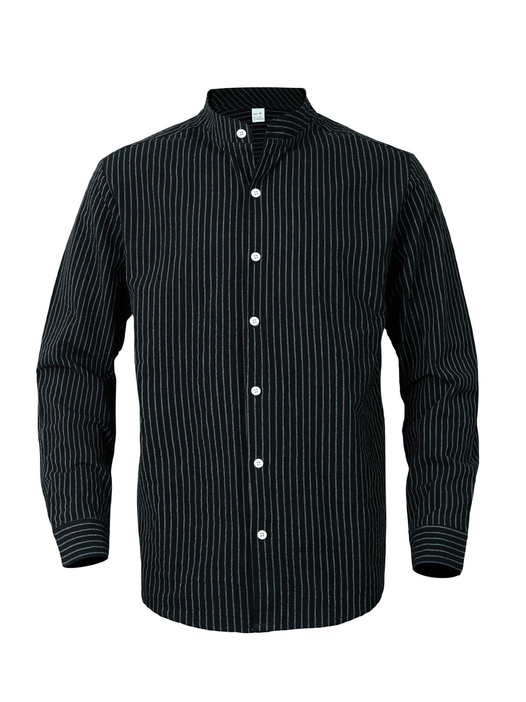 Elegant shirt for men with stand-up collar and fine stripes Lune London
