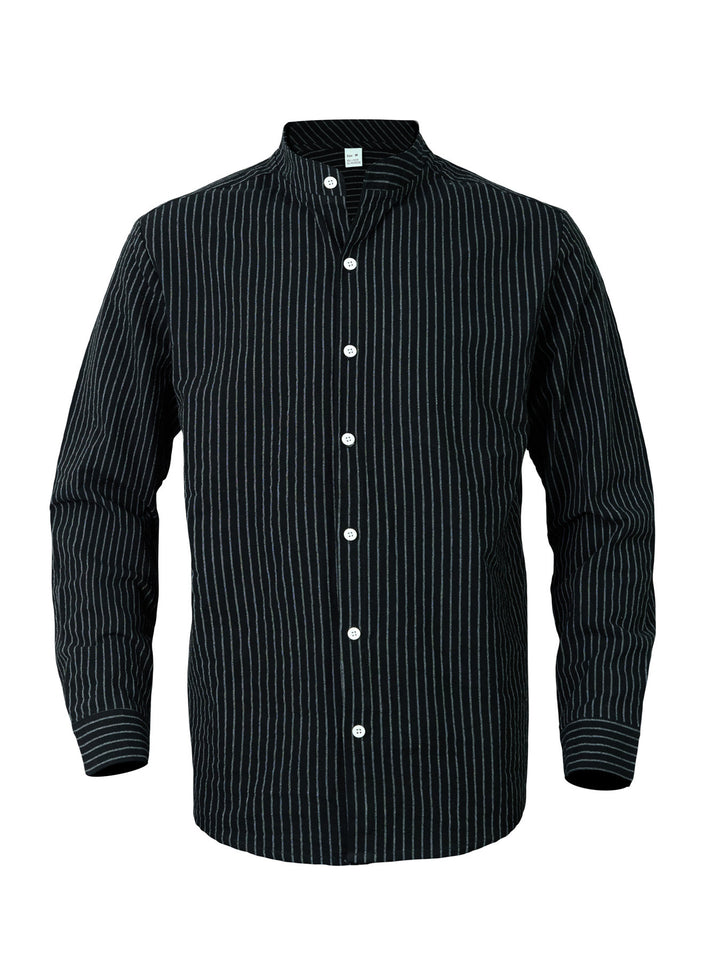 Elegant shirt for men with stand-up collar and fine stripes Lune London