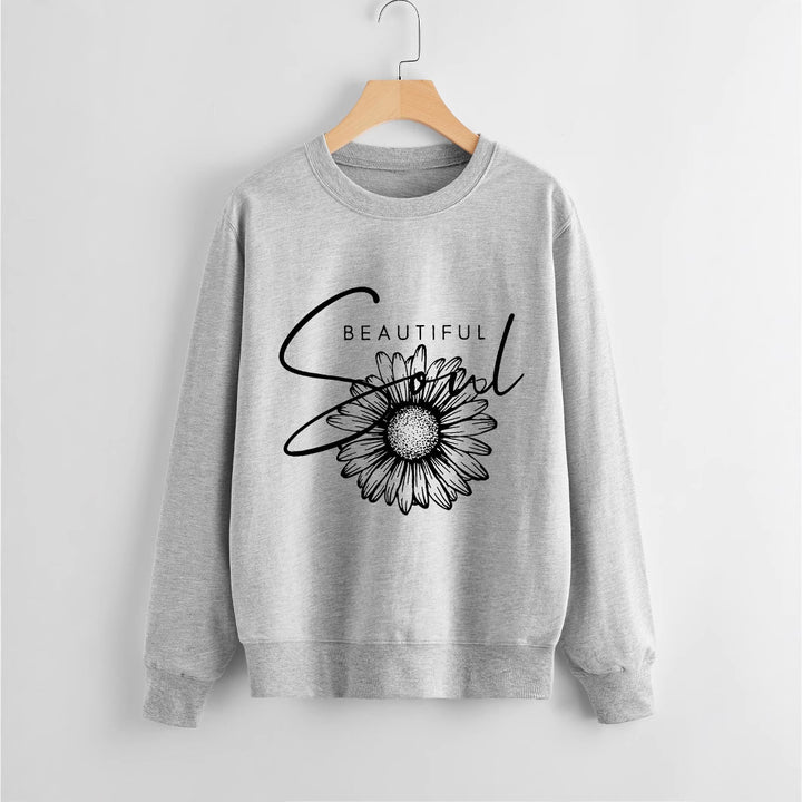 Sweatshirt femme avec motif floral et lettrage inspirant Chic & Stil