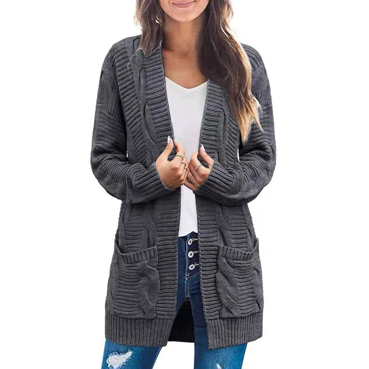 Knit jacket for women with deep pockets and structured design Lune London