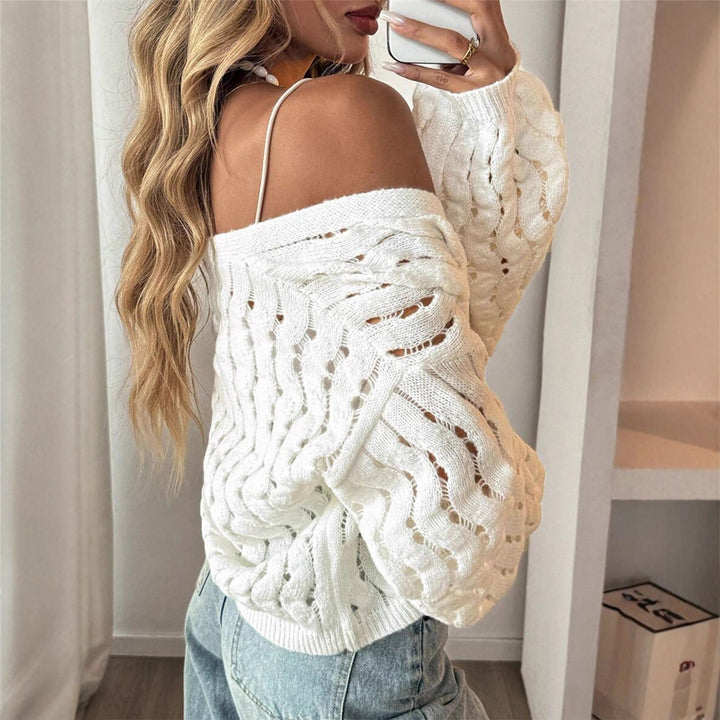 Women's knitted sweater with a unique hole pattern and a casual fit Lune London