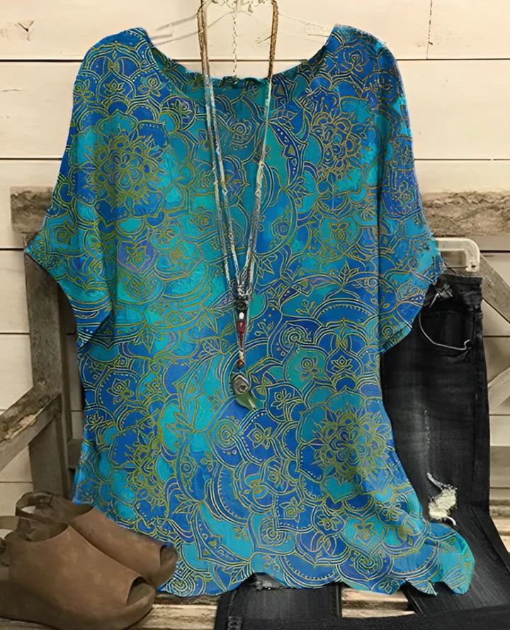 Ladies Light Summer Blouse with Floral Design Lune London