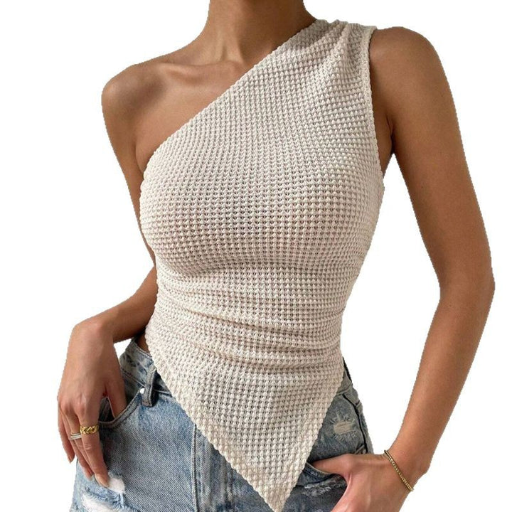 Top with textured structure cut on one side for women Lune London