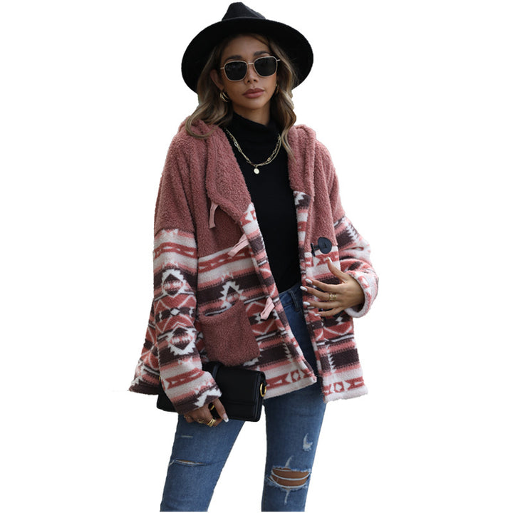 Fleece jacket for women with traditional pattern and practical pockets Lune London