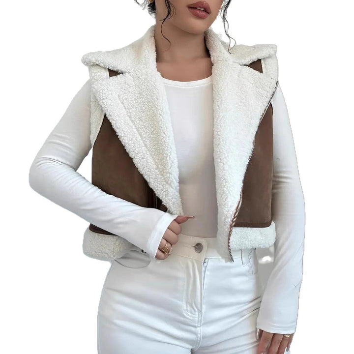 Ladies reversible faux fur vest with high-quality zipper Lune London