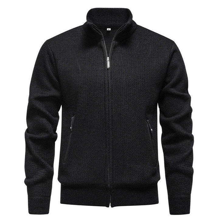 Men's knit jacket with modern zipper and stylish zippered side pockets Lune London