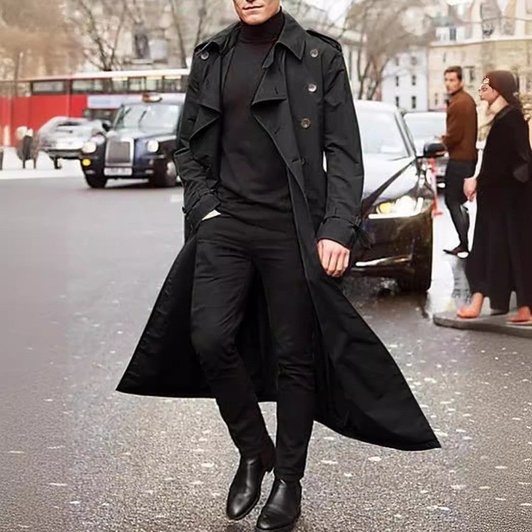 Men Elegant Long Trench Coat Lune London