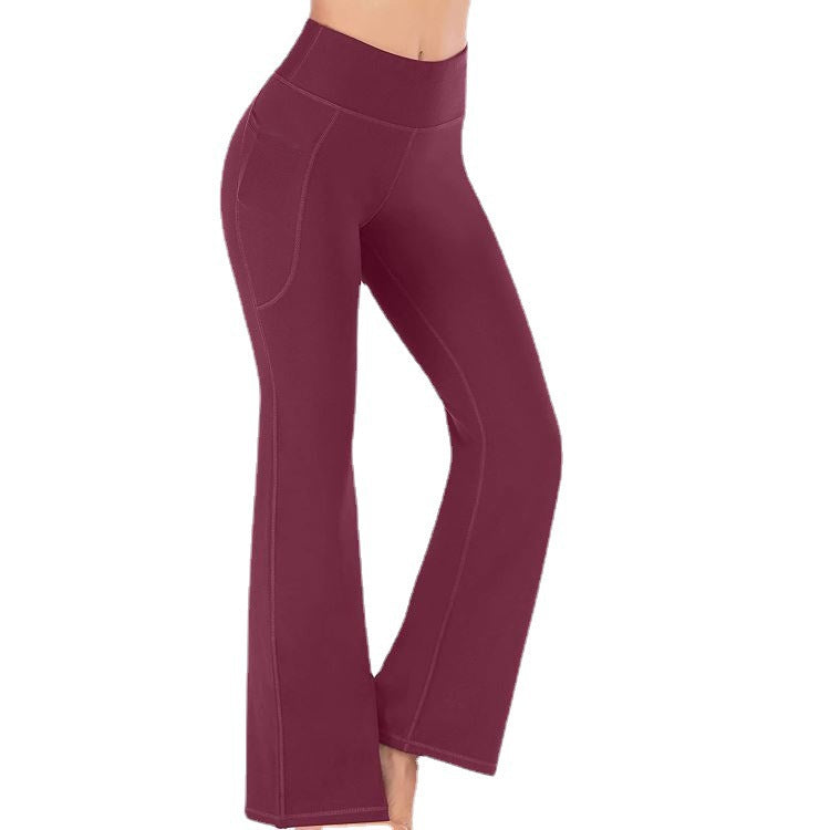 High-waisted bootcut yoga pants for women with practical pockets Lune London