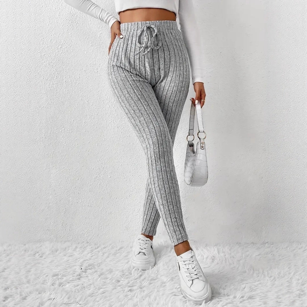 Women Padded Sweatpants with Rib Structure Lune London