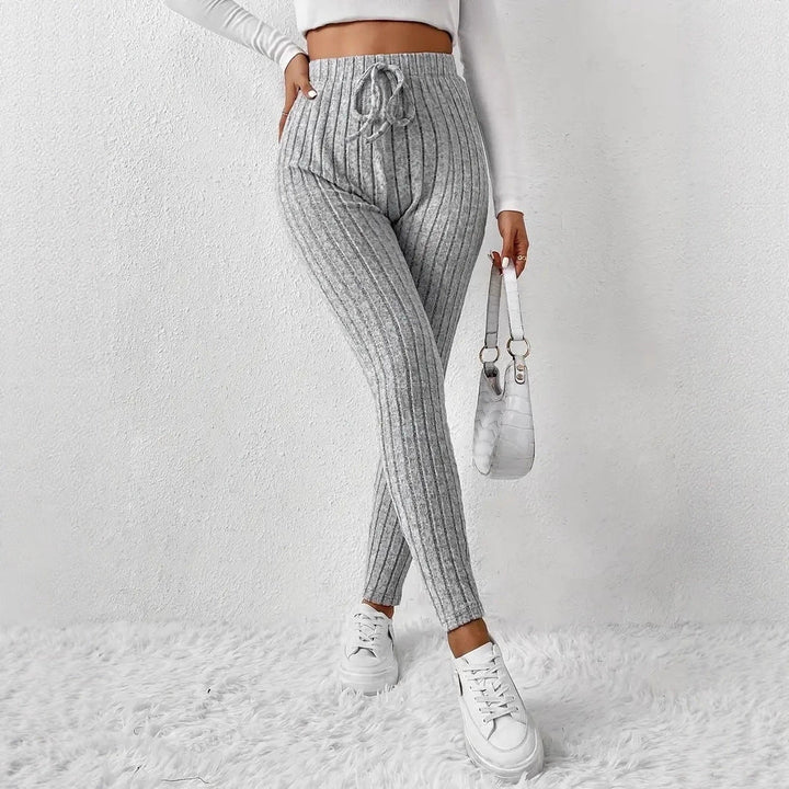 Women Padded Sweatpants with Rib Structure Lune London