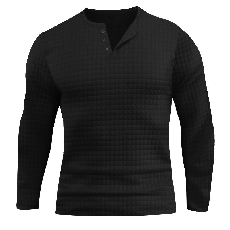 Long sleeve shirt for men with structured embossed look and button placket Lune London