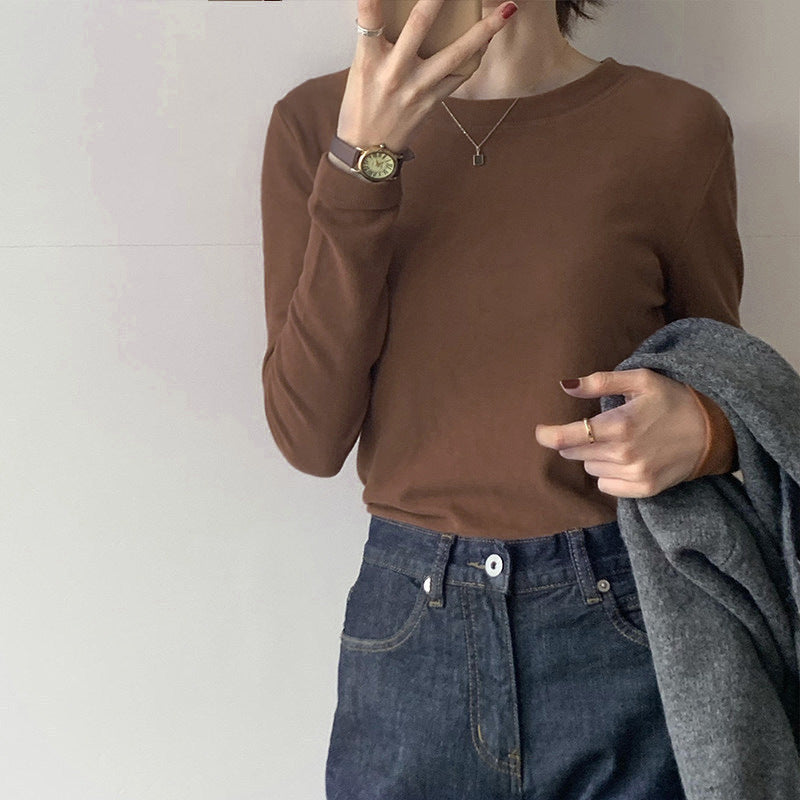 Women's long-sleeved top with fine ribbed texture Chic & Stil