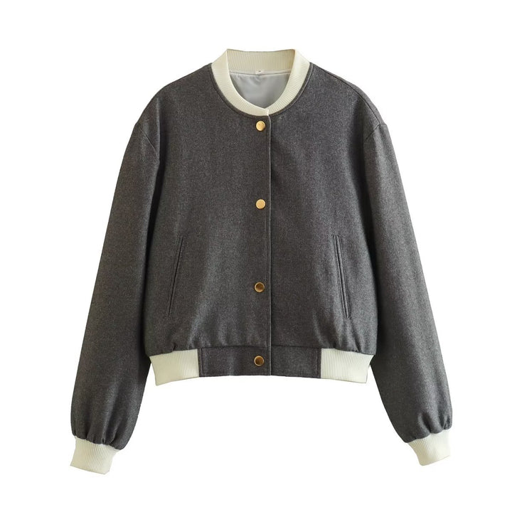 Fashionable short women's bomber jacket with contrasting details Lune London