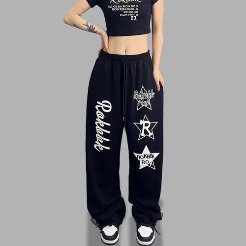 Women Chic Leisure Pants with Eye-Catching Graphics Chic & Stil