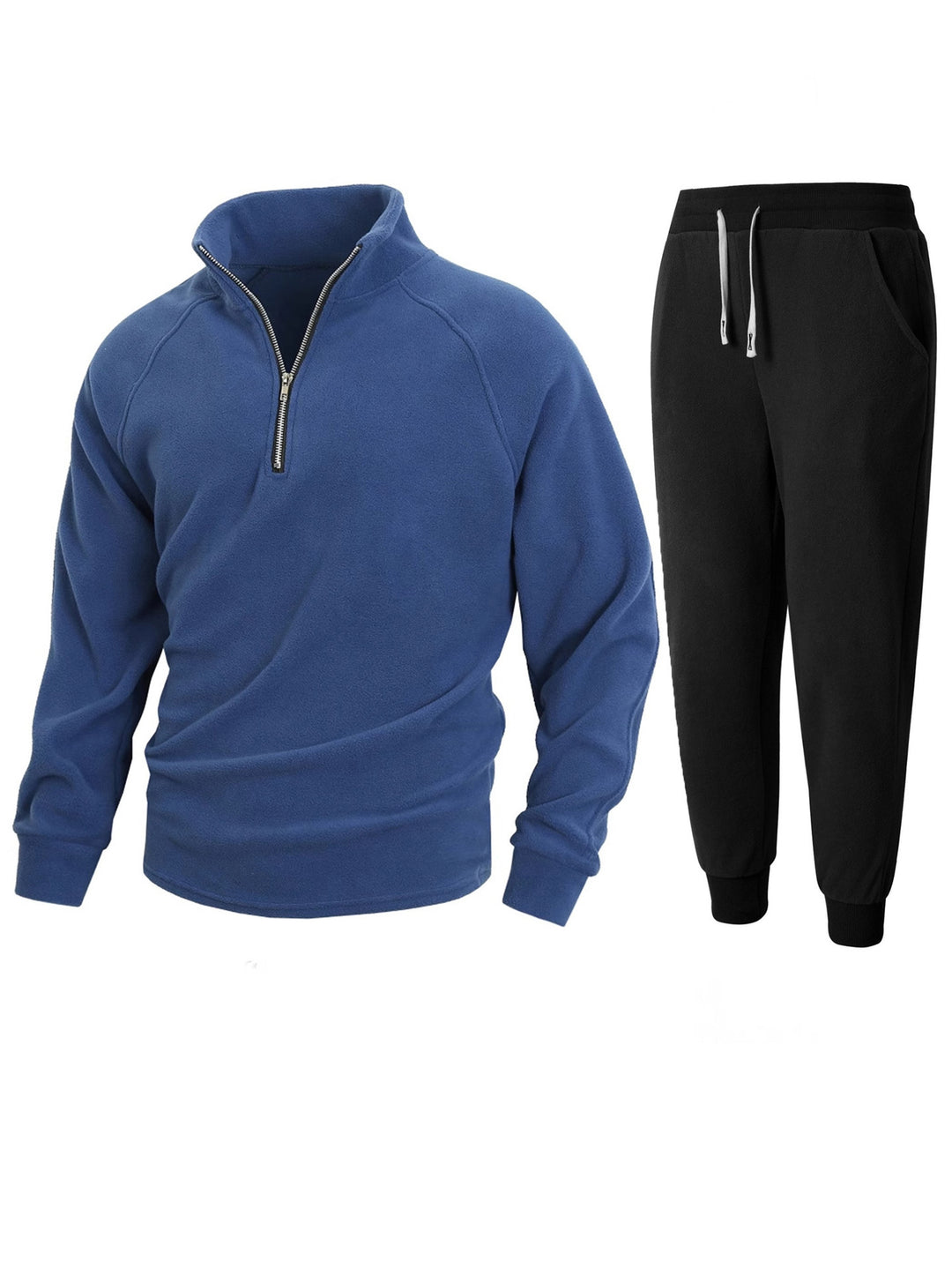 Men's fleece top with modern high collar and chic sporty joggers