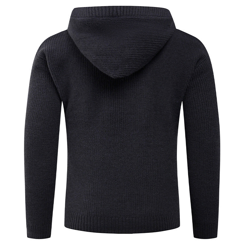 Lune London | Men's sweater with shawl collar and wooden buttons